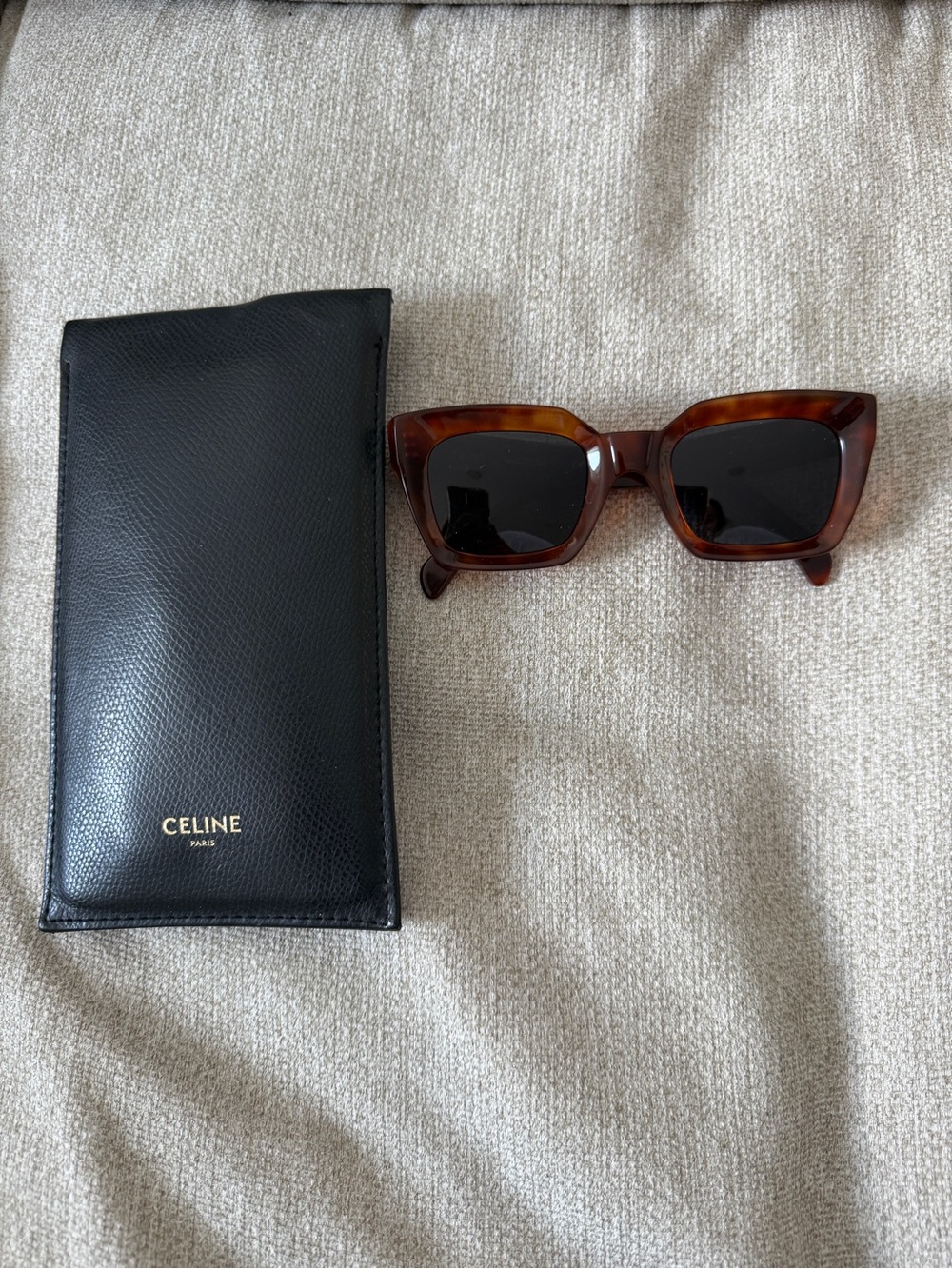 Celine Women's Tortoiseshell Square Sunglasses with Black Lenses CLN41450s